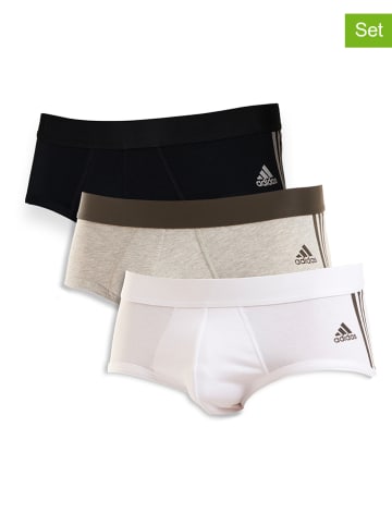 adidas 3er-Set: Slips in Schwarz/ Grau/ Weiß