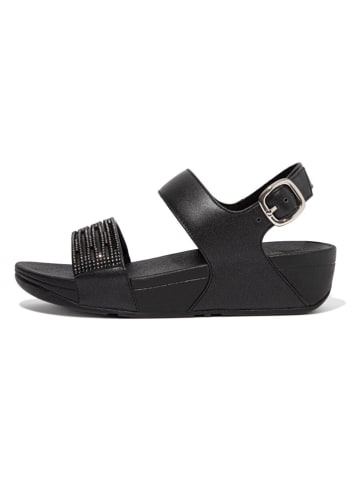 fitflop Leder-Keilsandaletten in Schwarz
