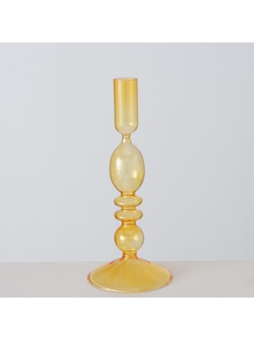 Boltze 3er-Set: Kerzenleuchter "Melony" in Gelb - (H)24 cm