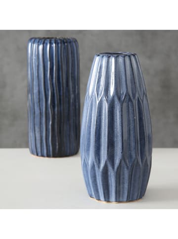 Boltze 2er-Set: Vasen "Aquarel" in Blau - (H)24 cm