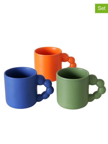 Boltze 3-delige set: mokken "Javi" oranje/groen - 400 ml