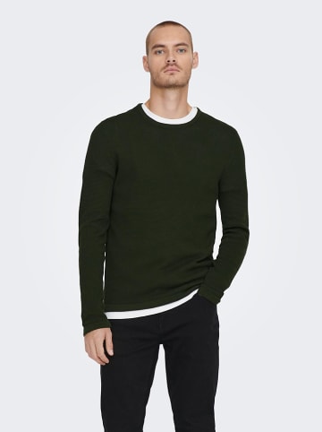 ONLY & SONS Sweter "Panter" w kolorze zielonym