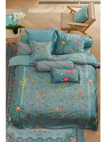 PiP Studio Perkalowa poszewka "Petites Fleurs" w kolorze błękitnym na poduszkę
