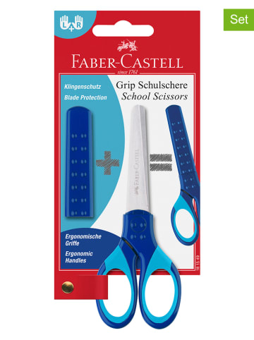 Faber-Castell Nożyczki szkolne (2 szt.) "Grip" w kolorze niebieskim
