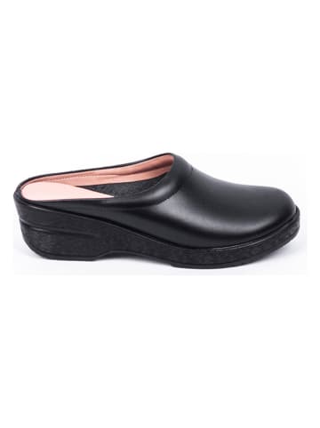 Moosefield Leren clogs zwart