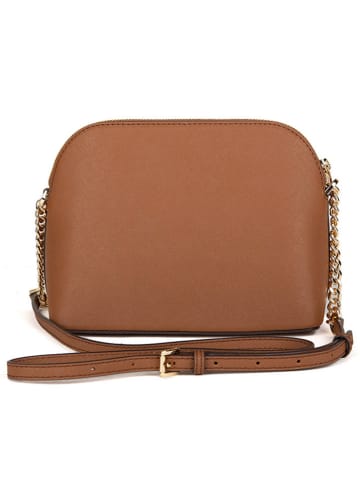 Michael Kors Skórzana torebka w kolorze jasnobrązowym - 21 x 17 x 9 cm