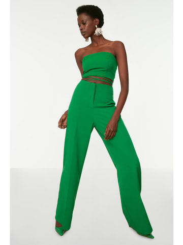 trendyol Spodnie w kolorze zielonym