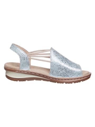 Ara Shoes Skórzane sandały w kolorze srebrnym