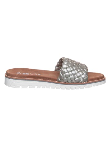 Ara Shoes Leder-Pantoletten in Silber