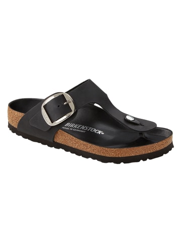 Birkenstock Leren teenslippers "Gizeh Big Buckle" zwart - wijdte S