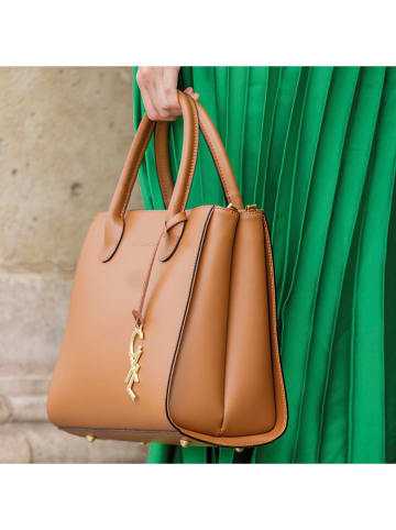 CXL by Christian Lacroix Leder-Henkeltasche "Montaigne" in Hellbraun - (B)31 x (H)26 x (T)15 cm