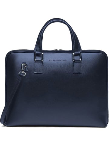 CXL by Christian Lacroix Leren businesstas "Louvre" blauw - (B)38 x (H)28,5 x (D)5,5 cm