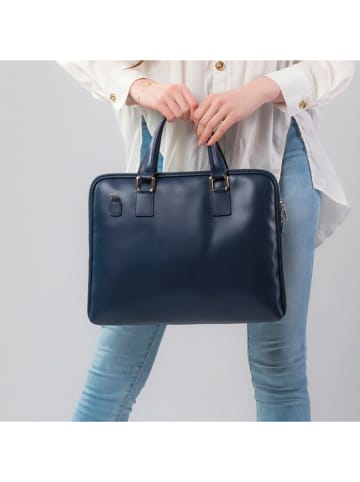 CXL by Christian Lacroix Leder-Businesstasche "Louvre" in Blau - (B)38 x (H)28,5 x (T)5,5 cm