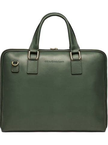 CXL by Christian Lacroix Leren zakentas "Louvre" groen - (B)38 x (H)28,5 x (D)5,5 cm