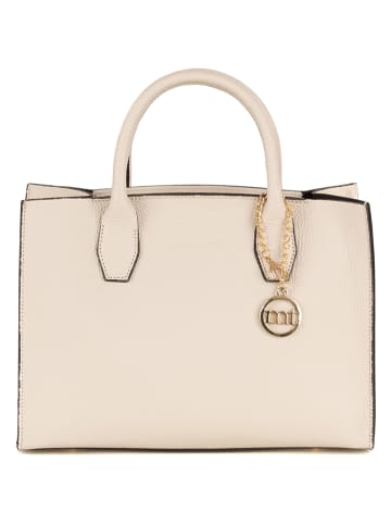 Mia Tomazzi Leder-Henkeltasche "Lovanio" in Creme - (B)32 x (H)25 x (T)12 cm