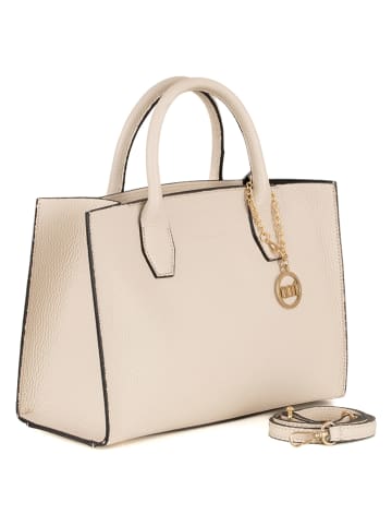 Mia Tomazzi Leder-Henkeltasche "Lovanio" in Creme - (B)32 x (H)25 x (T)12 cm