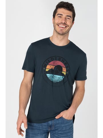 super.natural Shirt "Wilderness" donkerblauw