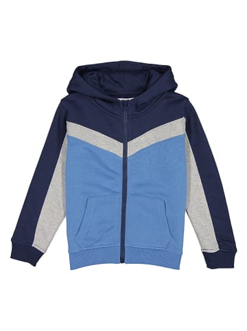 lamino Sweatjacke in Blau/ Grau meliert/ Dunkelblau