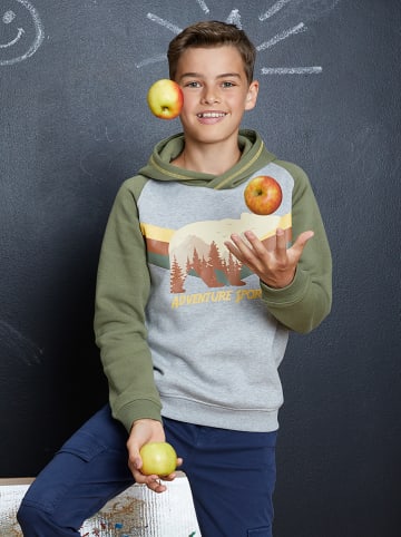lamino Hoodie in Grau/ Khaki