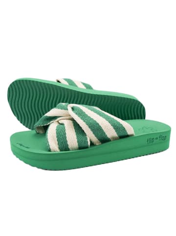 Flip Flop Pantoletten "Twist" in Grün/ Creme