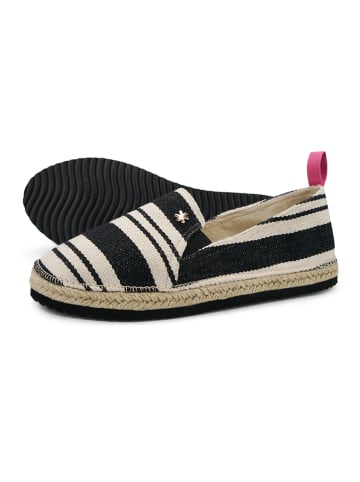 Flip Flop Espadrilles in Schwarz/ Weiß