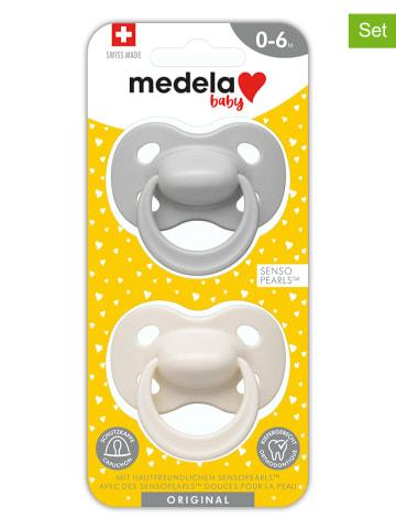 Medela 2er-Set: Schnuller "Pastell" in Grau/ Creme