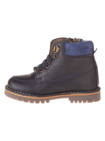 lamino Leren boots "Flag" zwart/blauw