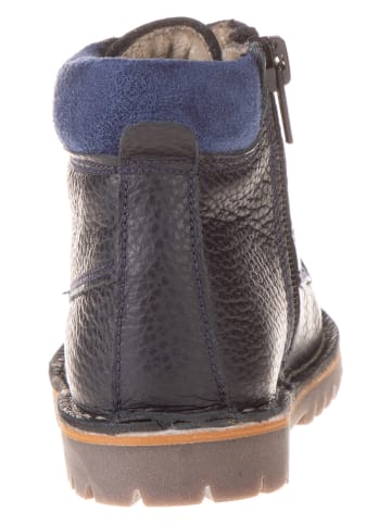 lamino Leder-Boots "Flag" in Schwarz/ Blau