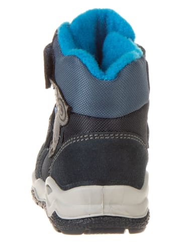 lamino Leren boots donkerblauw