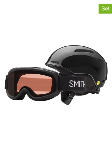 SMITH 2tlg. Set: Ski-/ Snowboardhelm und -brille "Glide Mips" in Schwarz