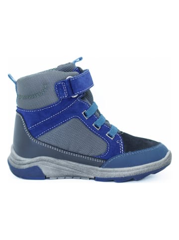 lamino Leder-Boots in Grau/ Blau