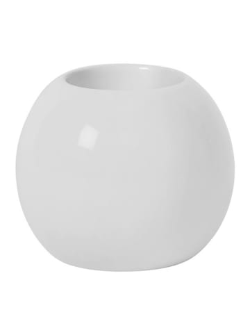 Eightmood Kerzenständer "Globe" in Weiß - (H)7,7 cm