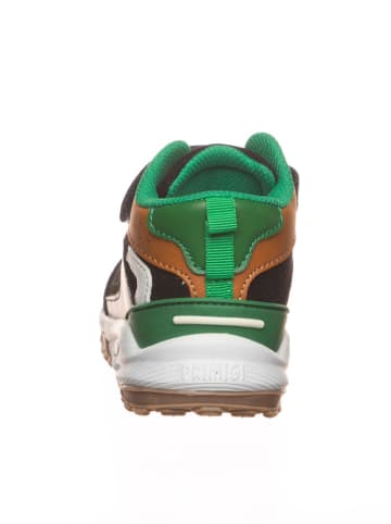 Primigi Skórzane sneakersy w kolorze zielono-granatowo-jasnobrązowym