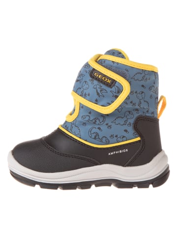 Geox Leder-Wintelstiefel in Blau/ Gelb