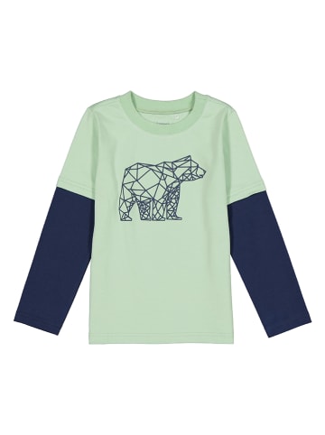 lamino Longsleeve in Grün/ Dunkelblau