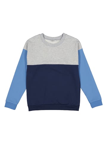 lamino Sweatshirt in Grau meliert/ Dunkelblau/ Blau