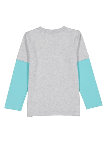 lamino Longsleeve in Grau/ Türkis