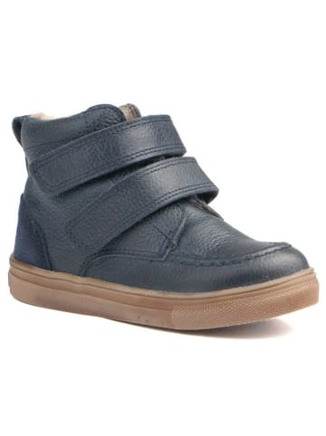 Rap Leren winterboots donkerblauw