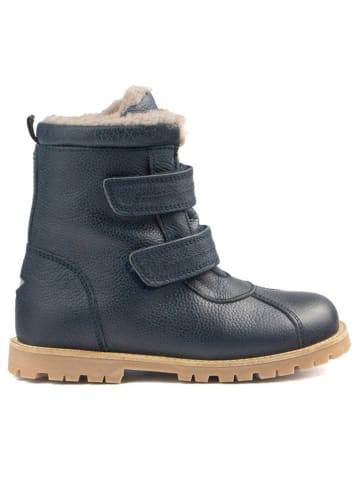 Rap Leren winterboots donkerblauw