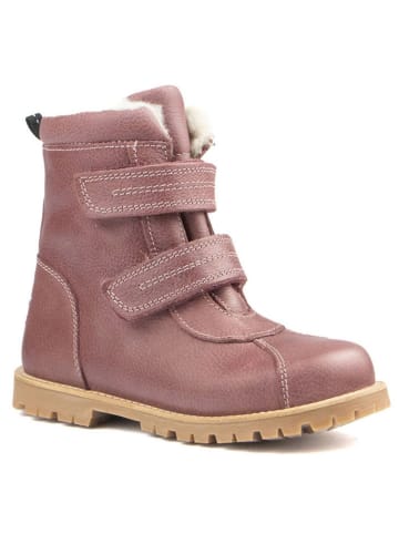 Rap Leren winterboots lichtroze