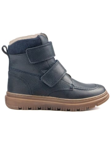 Rap Leren winterboots donkerblauw