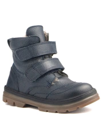 Rap Leren winterboots donkerblauw