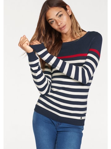 AJC Pullover in Dunkelblau/ Weiß