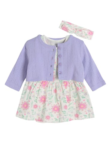 COOL CLUB 3-delige outfit paars/wit