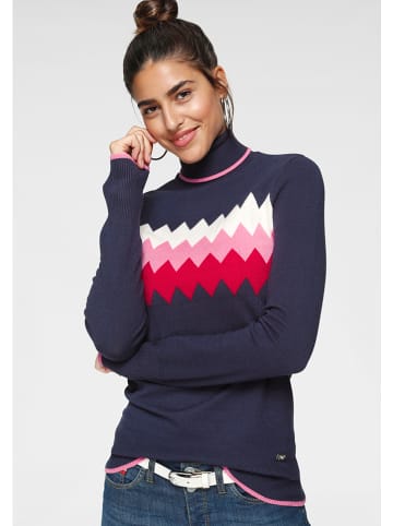 Tom Tailor Sweter w kolorze granatowym ze wzorem