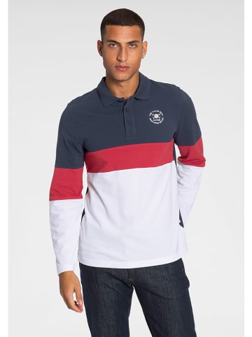 Tom Tailor Koszulka polo w kolorze czerwono-granatowo-białym