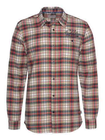 Tom Tailor Blouse - slim fit - rood/beige
