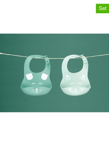 Babymoov 2-delige set: siliconen slabbetjes groen