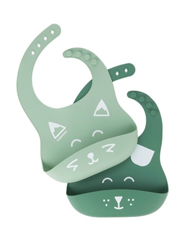 Babymoov Silikonowe śliniaczki (2 szt.) w kolorze zielonym