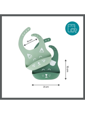 Babymoov 2er-Set: Silikonlätzchen in Grün